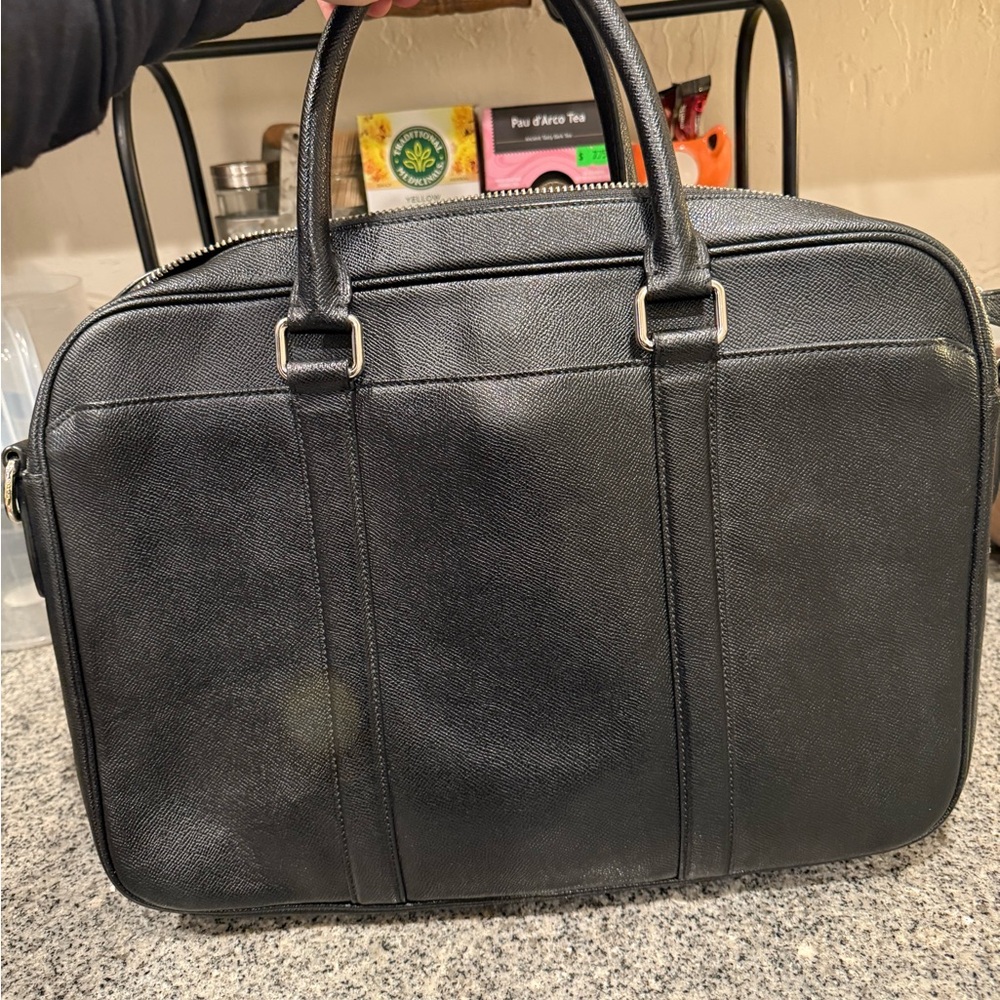Coach Black Leather Briefcase Tote - Picture 8 of 9